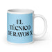 El Técnico De Rayos X The X-Ray Technician Funny Home Office Work Coffee Mug Mexican Spanish Pride Gift White Glossy Cup Sky Blue Card Mug Mexicada 20 oz