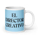 El Director Creativo The Creative Director Funny Home Office Work Coffee Mug Mexican Spanish Pride Gift White Glossy Cup Sky Blue Card Mug Mexicada 20 oz