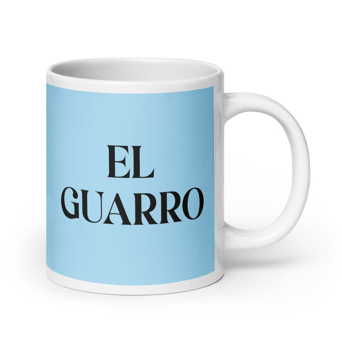 El Guarro The Dirty One Funny Home Office Work Coffee Mug Mexican Spanish Pride Gift White Glossy Cup Sky Blue Card Mug Mexicada 20 oz