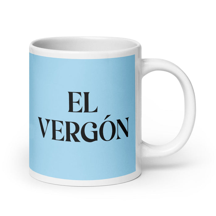 El Vergón The Awesome One Funny Home Office Work Coffee Mug Mexican Spanish Pride Gift White Glossy Cup Sky Blue Card Mug Mexicada 20 oz