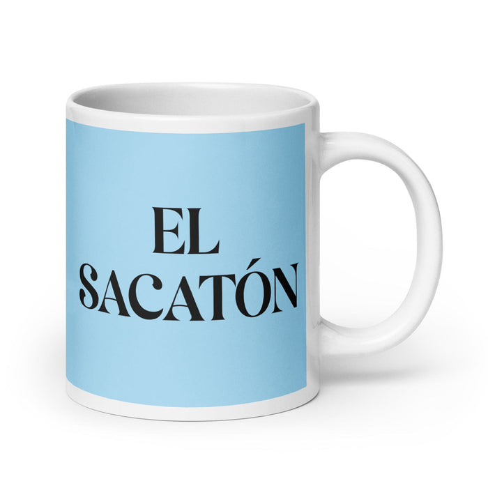 El Sacatón The Coward Funny Home Office Work Coffee Mug Mexican Spanish Pride Gift White Glossy Cup Sky Blue Card Mug Mexicada 20 oz