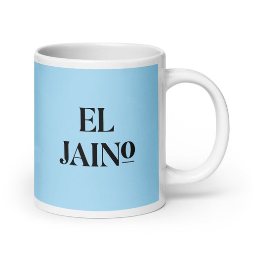 El Jaino The Girlfriend/Boyfriend Funny Home Office Work Coffee Mug Mexican Spanish Pride Gift White Glossy Cup Sky Blue Card Mug Mexicada 20 oz