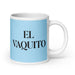 El Vaquito The Little Cow Funny Home Office Work Coffee Mug Mexican Spanish Pride Gift White Glossy Cup Sky Blue Card Mug Mexicada 20 oz