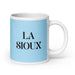 La Sioux The Sioux Funny Home Office Work Coffee Mug Mexican Spanish Pride Gift White Glossy Cup Sky Blue Card Mug Mexicada 20 oz