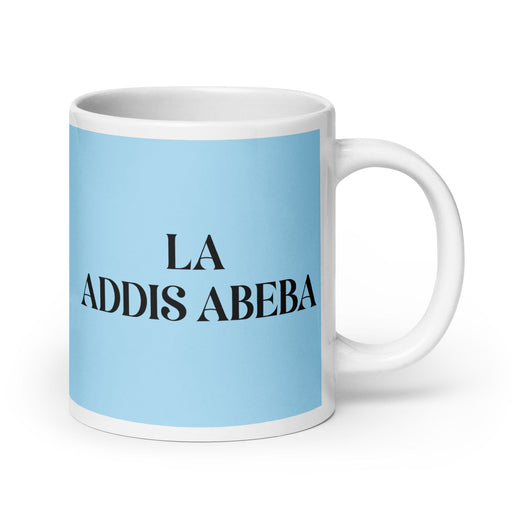 La Addis Abeba The Addis Ababa Resident Funny Home Office Work Coffee Mug Mexican Spanish Pride Gift White Glossy Cup Sky Blue Card Mug Mexicada 20 oz