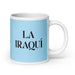 La Iraquí The Iraqi Funny Home Office Work Coffee Mug Mexican Spanish Pride Gift White Glossy Cup Sky Blue Card Mug Mexicada 20 oz