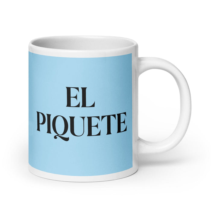 El Piquete The Picky One Funny Home Office Work Coffee Mug Mexican Spanish Pride Gift White Glossy Cup Sky Blue Card Mug Mexicada 20 oz