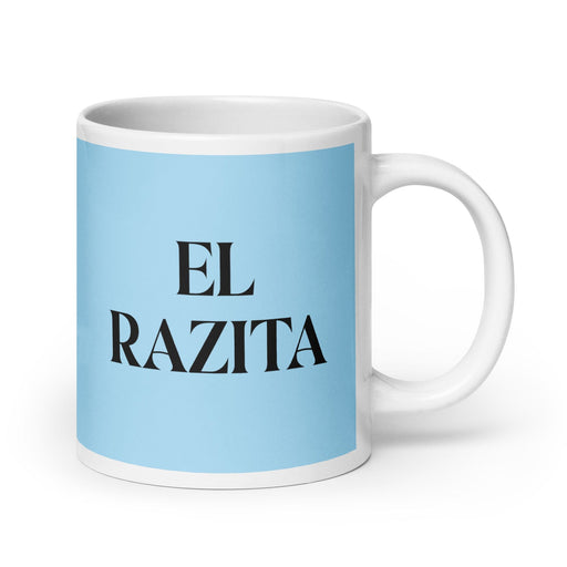 El Razita The Little Homie Funny Home Office Work Coffee Mug Mexican Spanish Pride Gift White Glossy Cup Sky Blue Card Mug Mexicada 20 oz