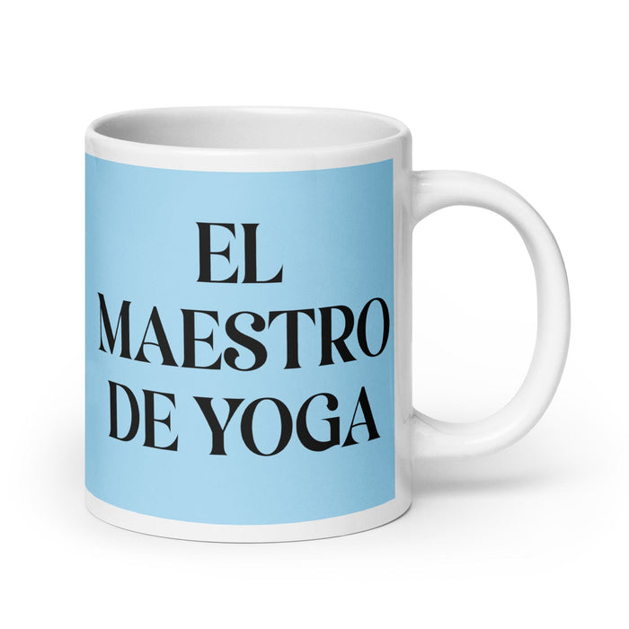 El Maestro De Yoga The Yoga Master Funny Home Office Work Coffee Mug Mexican Spanish Pride Gift White Glossy Cup Sky Blue Card Mug Mexicada 20 oz