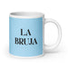 La Bruja The Witch / Wizard Funny Home Office Work Coffee Mug Mexican Spanish Pride Gift White Glossy Cup Sky Blue Card Mug Mexicada 20 oz