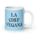 La Chef Vegana The Vegan Chef Funny Home Office Work Coffee Mug Mexican Spanish Pride Gift White Glossy Cup Sky Blue Card Mug Mexicada 20 oz