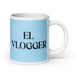 El Vlogger The Vlogger Funny Home Office Work Coffee Mug Mexican Spanish Pride Gift White Glossy Cup Sky Blue Card Mug Mexicada 20 oz