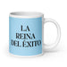 La Reina Del Éxito The Queen / King Of Success Funny Home Office Work Coffee Mug Mexican Spanish Pride Gift White Glossy Cup Sky Blue Card Mug Mexicada 20 oz