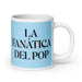 La Fanática Del Pop The Pop Music Lover Funny Home Office Work Coffee Mug Mexican Spanish Pride Gift White Glossy Cup Sky Blue Card Mug Mexicada 20 oz