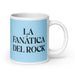 La Fanática Del Rock The Rock Music Lover Funny Home Office Work Coffee Mug Mexican Spanish Pride Gift White Glossy Cup Sky Blue Card Mug Mexicada 20 oz