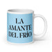 La Amante Del Frío The Cold Lover Funny Home Office Work Coffee Mug Mexican Spanish Pride Gift White Glossy Cup Sky Blue Card Mug Mexicada 20 oz