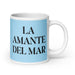 La Amante Del Mar The Sea Lover Funny Home Office Work Coffee Mug Mexican Spanish Pride Gift White Glossy Cup Sky Blue Card Mug Mexicada 20 oz