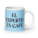 El Experto En Café The Coffee Expert Funny Home Office Work Coffee Mug Mexican Spanish Pride Gift White Glossy Cup Sky Blue Card Mug Mexicada 20 oz