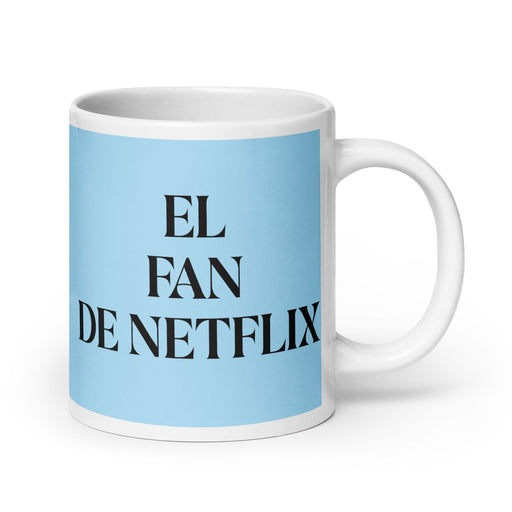 El Fan De Netflix The Netflix Fan Funny Home Office Work Coffee Mug Mexican Spanish Pride Gift White Glossy Cup Sky Blue Card Mug Mexicada 20 oz