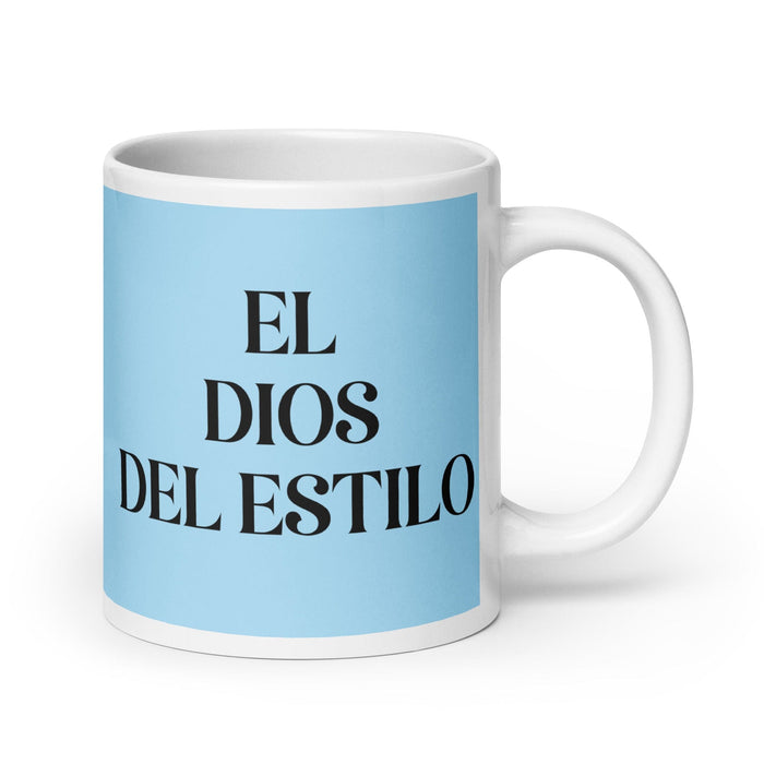 El Dios Del Estilo The Style Goddess / God Funny Home Office Work Coffee Mug Mexican Spanish Pride Gift White Glossy Cup Sky Blue Card Mug Mexicada 20 oz