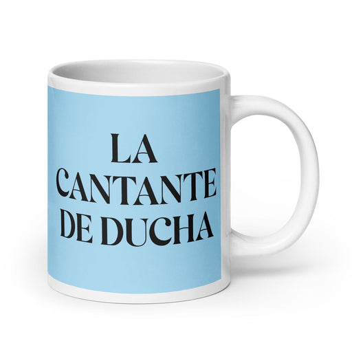 La Cantante De Ducha The Shower Singer Funny Home Office Work Coffee Mug Mexican Spanish Pride Gift White Glossy Cup Sky Blue Card Mug Mexicada 20 oz