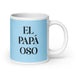 El Papá Oso The Mama Bear / Papa Bear Funny Home Office Work Coffee Mug Mexican Spanish Pride Gift White Glossy Cup Sky Blue Card Mug Mexicada 20 oz