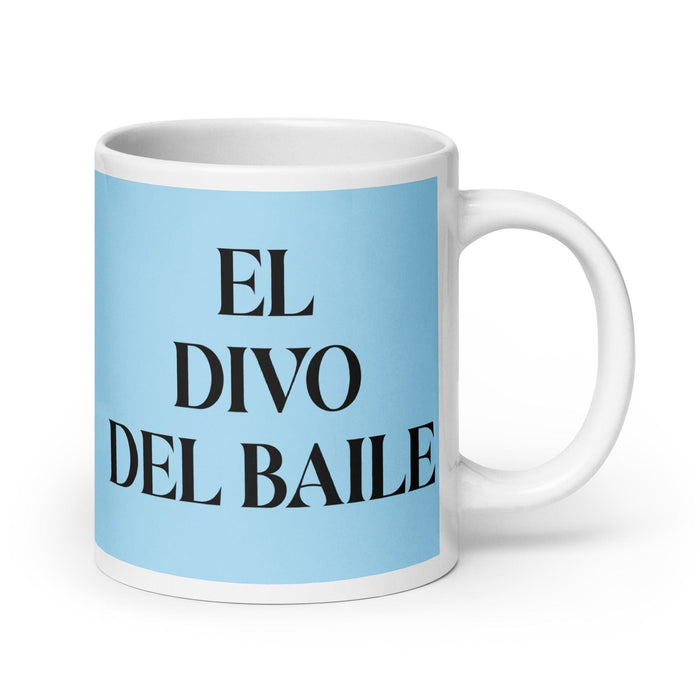 El Divo Del Baile The Dance Diva Funny Home Office Work Coffee Mug Mexican Spanish Pride Gift White Glossy Cup Sky Blue Card Mug Mexicada 20 oz