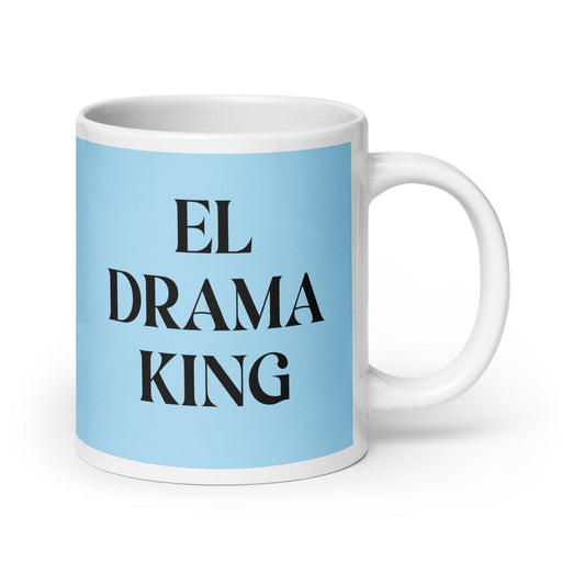 El Drama King The Drama Queen / The Drama King Funny Home Office Work Coffee Mug Mexican Spanish Pride Gift White Glossy Cup Sky Blue Card Mug Mexicada 20 oz