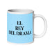 El Rey Del Drama The Drama Queen / The Drama King Funny Home Office Work Coffee Mug Mexican Spanish Pride Gift White Glossy Cup Sky Blue Card Mug Mexicada 20 oz