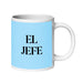 El Jefe The Chief / Boss Funny Home Office Work Coffee Mug Mexican Spanish Pride Gift White Glossy Cup Sky Blue Card Mug Mexicada 20 oz