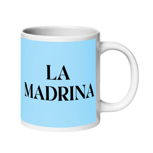 La Madrina The Godmother / The Godfather Funny Home Office Work Coffee Mug Mexican Spanish Pride Gift White Glossy Cup Sky Blue Card Mug Mexicada 20 oz