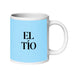 El Tío The Aunt / The Uncle Funny Home Office Work Coffee Mug Mexican Spanish Pride Gift White Glossy Cup Sky Blue Card Mug Mexicada 20 oz