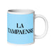 La Tampaense The Tampa Resident Funny Home Office Work Coffee Mug Mexican Spanish Pride Gift White Glossy Cup Sky Blue Card Mug Mexicada 20 oz