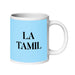 La Tamil The Tamil Funny Home Office Work Coffee Mug Mexican Spanish Pride Gift White Glossy Cup Sky Blue Card Mug Mexicada 20 oz