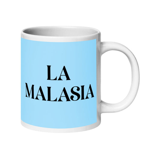 La Malasia The Malaysian Funny Home Office Work Coffee Mug Mexican Spanish Pride Gift White Glossy Cup Sky Blue Card Mug Mexicada 20 oz