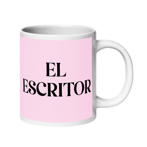 El Escritor The Writer Funny Home Office Work Coffee Mug Mexican Spanish Pride Gift White Glossy Cup Light Pink Card Mug Mexicada 20 oz