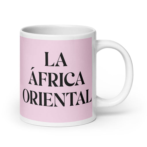 La África Oriental The East African Funny Home Office Work Coffee Mug Mexican Spanish Pride Gift White Glossy Cup Light Pink Card Mug Mexicada 20 oz