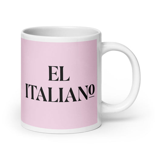 El Italiano The Italian Funny Home Office Work Coffee Mug Mexican Spanish Pride Gift White Glossy Cup Light Pink Card Mug Mexicada 20 oz