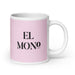 El Mono The Monkey Funny Home Office Work Coffee Mug Mexican Spanish Pride Gift White Glossy Cup Light Pink Card Mug Mexicada 20 oz