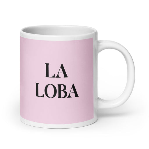 La Loba The Wolf Funny Home Office Work Coffee Mug Mexican Spanish Pride Gift White Glossy Cup Light Pink Card Mug Mexicada 20 oz