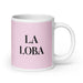 La Loba The Wolf Funny Home Office Work Coffee Mug Mexican Spanish Pride Gift White Glossy Cup Light Pink Card Mug Mexicada 20 oz