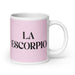 La Escorpio The Scorpio Funny Home Office Work Coffee Mug Mexican Spanish Pride Gift White Glossy Cup Light Pink Card Mug Mexicada 20 oz