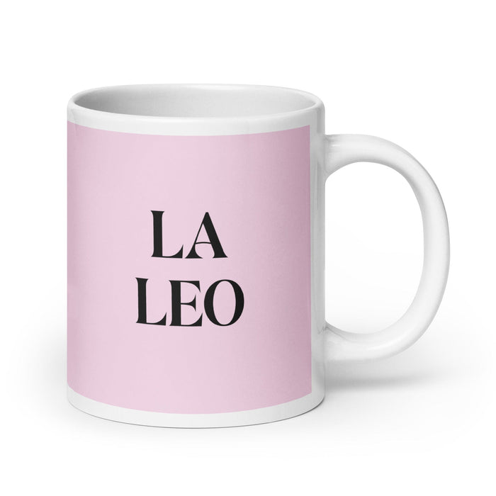 La Leo The Leo Funny Home Office Work Coffee Mug Mexican Spanish Pride Gift White Glossy Cup Light Pink Card Mug Mexicada 20 oz