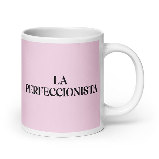 La Perfeccionista The Reformer (Type 1) Funny Home Office Work Coffee Mug Mexican Spanish Pride Gift White Glossy Cup Light Pink Card Mug Mexicada 20 oz