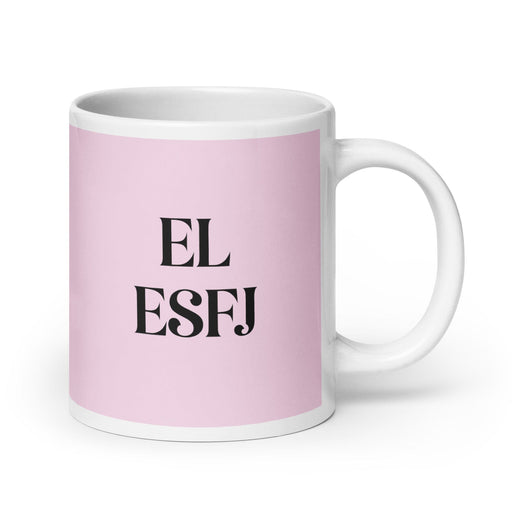 El ESFJ The Consul MBTI Personality Funny Home Office Work Coffee Mug Mexican Spanish Pride Gift White Glossy Cup Light Pink Card Mug Mexicada 20 oz