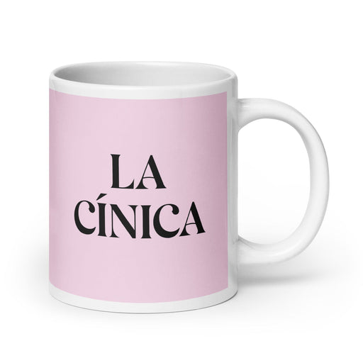 La Cínica The Cynic Funny Home Office Work Coffee Mug Mexican Spanish Pride Gift White Glossy Cup Light Pink Card Mug Mexicada 20 oz