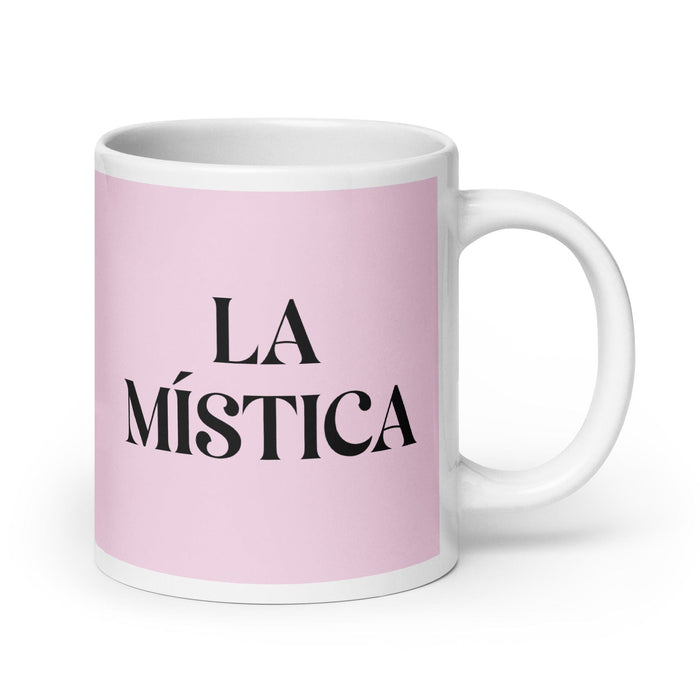 La Mística The Mystic Funny Home Office Work Coffee Mug Mexican Spanish Pride Gift White Glossy Cup Light Pink Card Mug Mexicada 20 oz