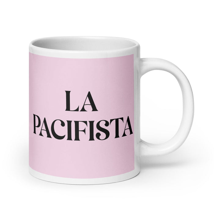 La Pacifista The Pacifist Funny Home Office Work Coffee Mug Mexican Spanish Pride Gift White Glossy Cup Light Pink Card Mug Mexicada 20 oz