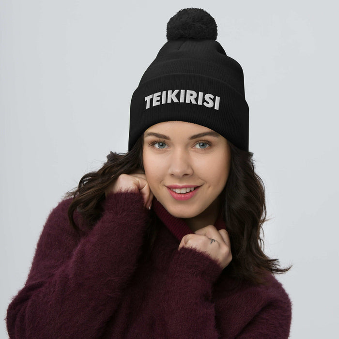 Embroidered Teikirisi - Take It Easy Funny Spanish Saying Phrase Pom-Pom Beanie Mexicada