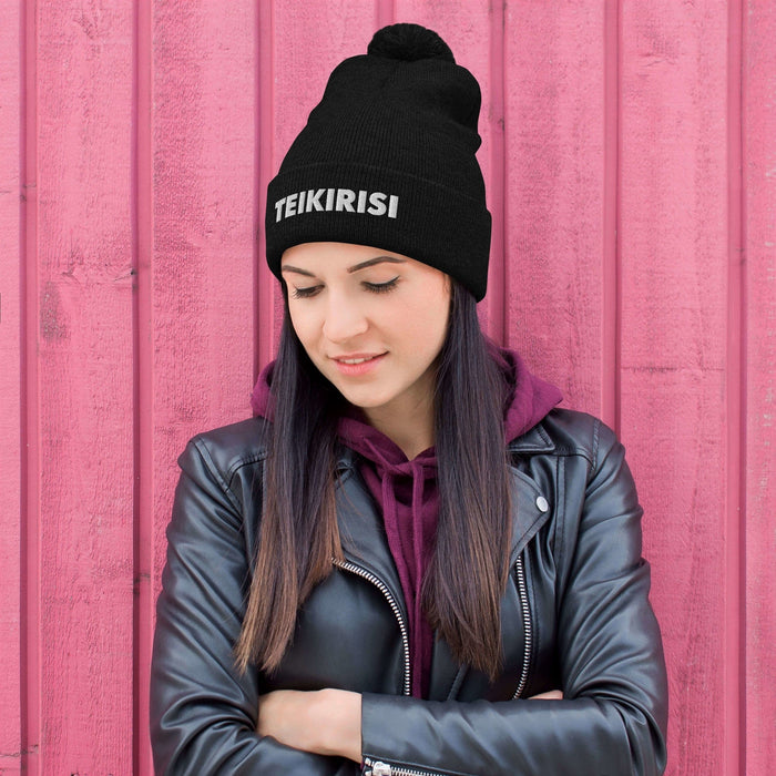 Embroidered Teikirisi - Take It Easy Funny Spanish Saying Phrase Pom-Pom Beanie Mexicada